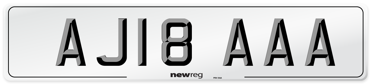 AJ18 AAA Number Plate from New Reg
